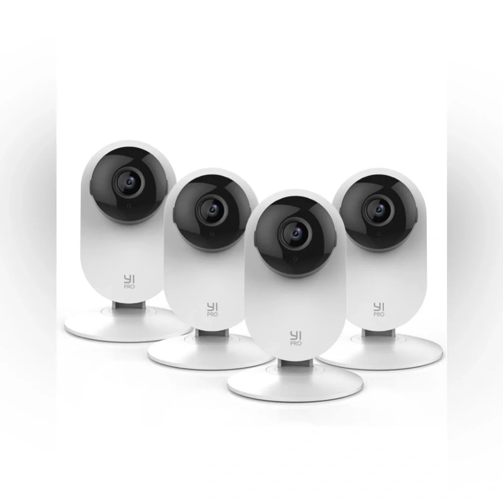 NEW YI 1080p Home‎ Camera Family Pack Compatible With Alexa - White ( 4x )